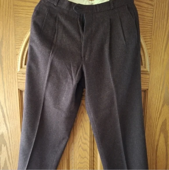 Vintage Mens COLOURS by Alexander Julian Burgundy/brown Dress Pants - Picture 1 of 5